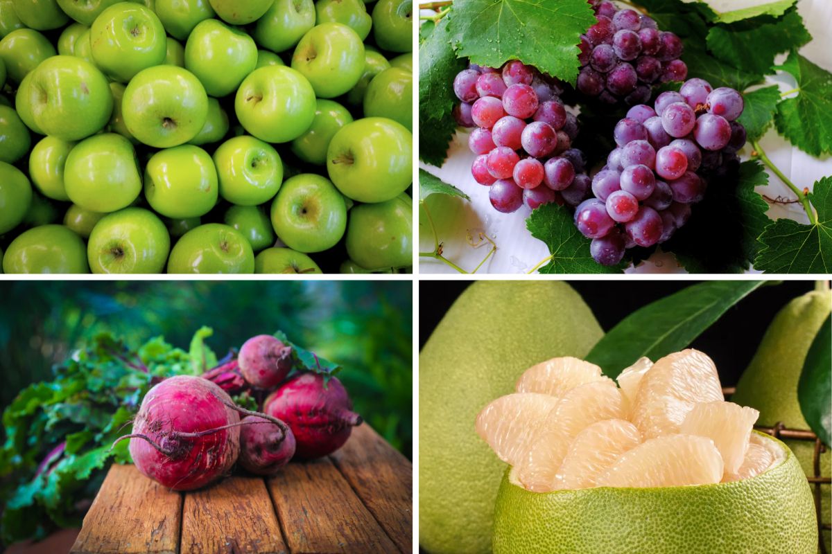 Nước ép nho, táo, củ dền, bưởi